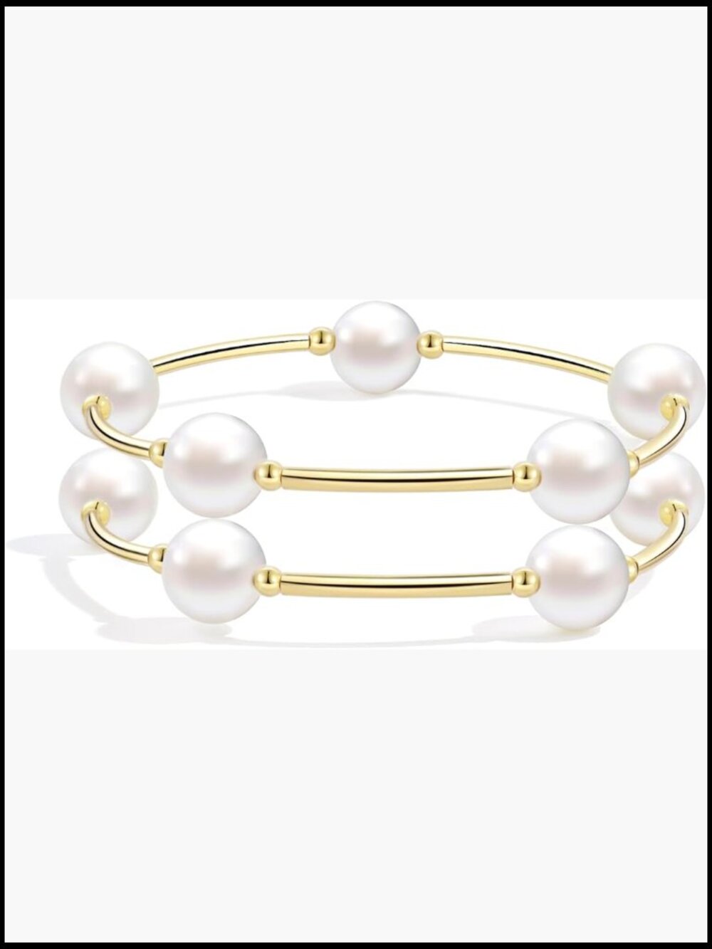 White Crystal Pearl Blessing Bracelet Meaningful Gift Elastic Strand
